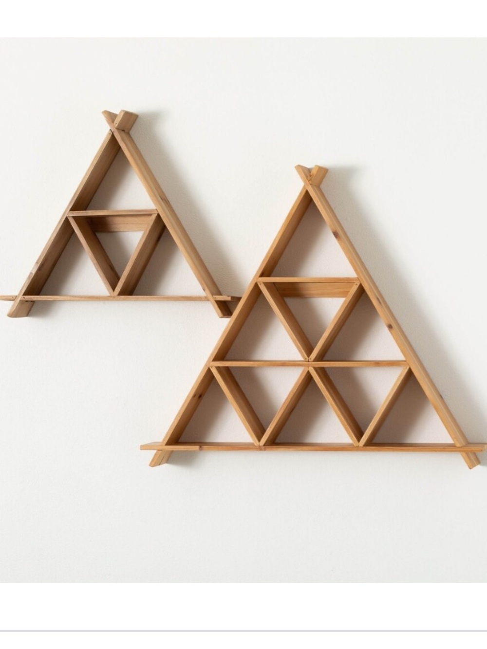 Triangle Bamboo Wall Shelves - Natural Brown